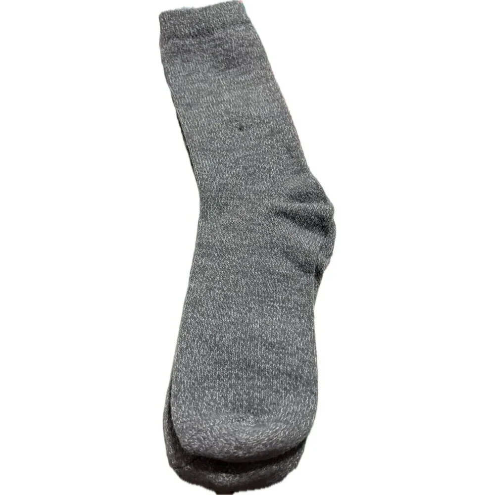 Dearfoams Gray Heather & Fair Isle Logo Ribbed Trim Stretch Boot Socks-2 Pairs